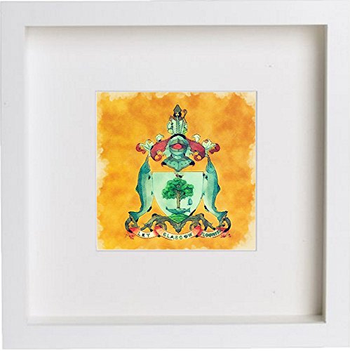 Glasgow, Scotland Glasgow Coat Of Arms 0067 in Wooden Box Frame frame, premium wall art print