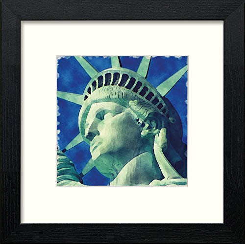New York Statute Liberty 158 in Black Wood frame, premium wall art print