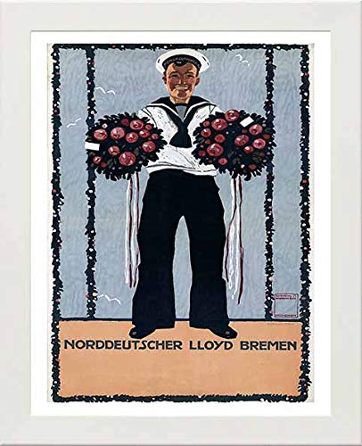 L Lumartos Vintage Poster Calendar Page For Norddeutscher Lloyd Bremenb