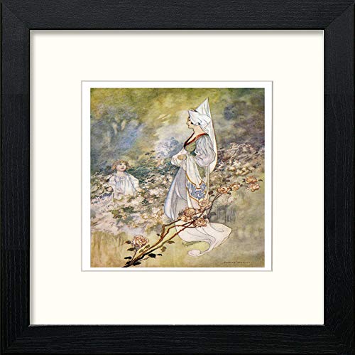 Vintage Poster Bridget's Fairies (1) in Black Wood frame, premium wall art print