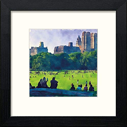 New York City Central Park in Black Wood frame, premium wall art print