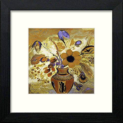 Vintage Japanese Vase in Black Wood frame, premium wall art print