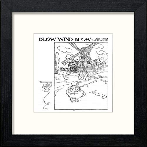 Vintage Poster Big Book Of Nursery Rhymes (16) in Black Wood frame, premium wall art print