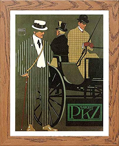 Vintage Poster Marque Pkz in Wood frame, premium wall art print