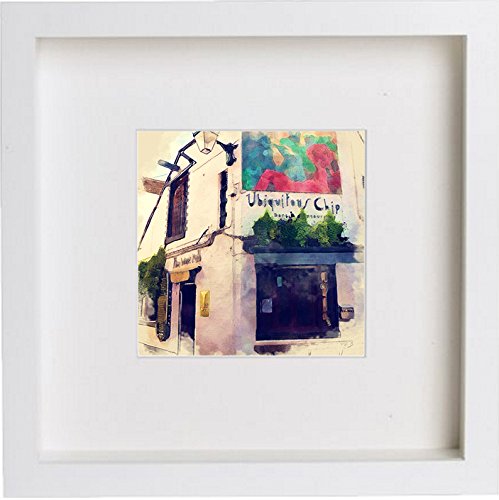 Glasgow Ubiquitous Chip Framed Luxury Art Artwork 0064 in White frame, premium wall art print
