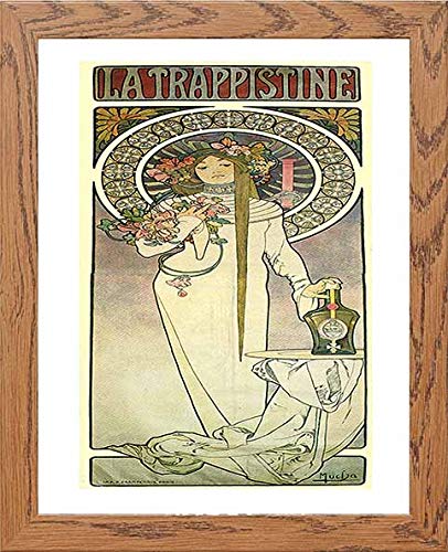Vintage Poster La Trappistine in Wood frame, premium wall art print
