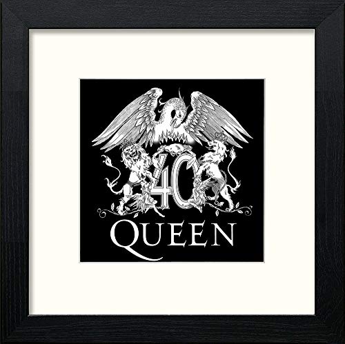 Queen Logo in Black Wood frame, premium wall art print