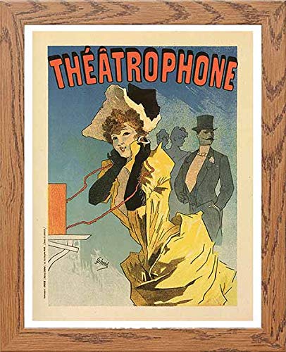 Vintage Poster Throphone in Wood frame, premium wall art print