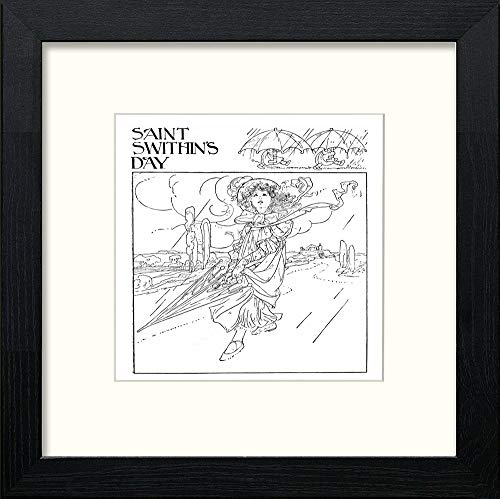Vintage Poster Big Book Of Nursery Rhymes (11) in Black Wood frame, premium wall art print