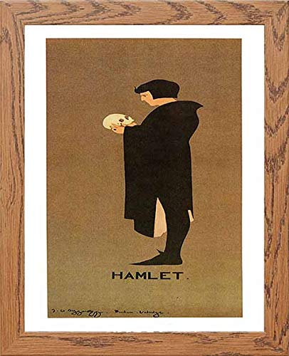 Vintage Poster Hamlet in Wood frame, premium wall art print