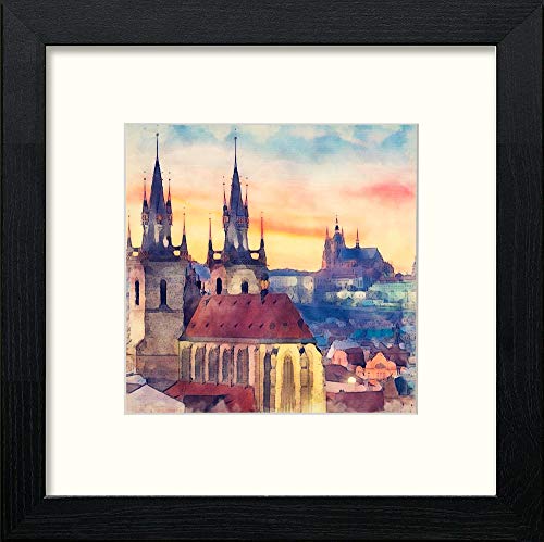 Praque in Black Wood frame, premium wall art print