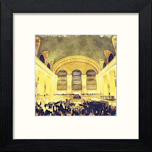 New York Grand Central Terminal in Black Wood frame, premium wall art print