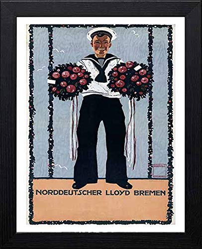 L Lumartos Vintage Poster Calendar Page For Norddeutscher Lloyd Bremenb