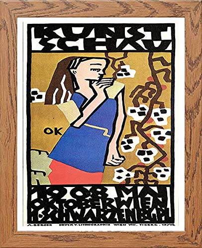 Vintage Poster Kunstschau Wien 1908 Postera in Wood frame, premium wall art print