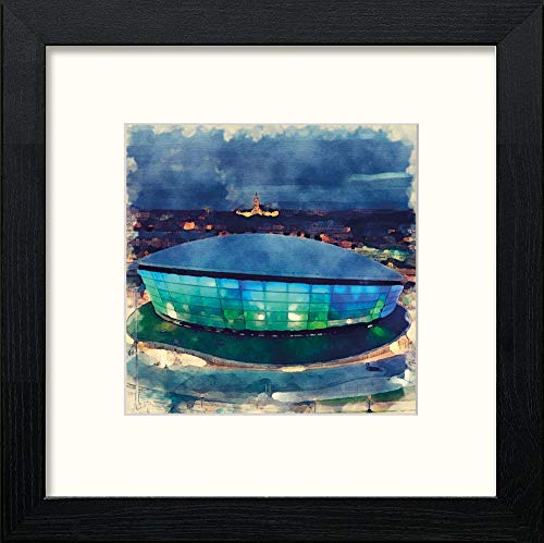 Glasgow Hydro in Black Wood frame, premium wall art print