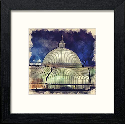 Glasgow Botanical Gardens in Black Wood frame, premium wall art print