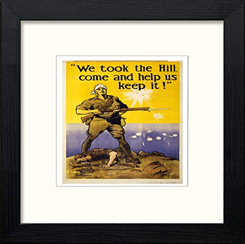 Vintage Poster Australia 1915 We Took The Hill in Black Wood frame, premium wall art print