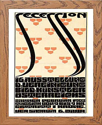 Vintage Poster Vienna Secession Sixteenth Exhibition in Wood frame, premium wall art print