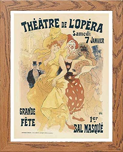Vintage Poster Maf149 Theatre De L'opera Jules Cheret in Wood frame, premium wall art print