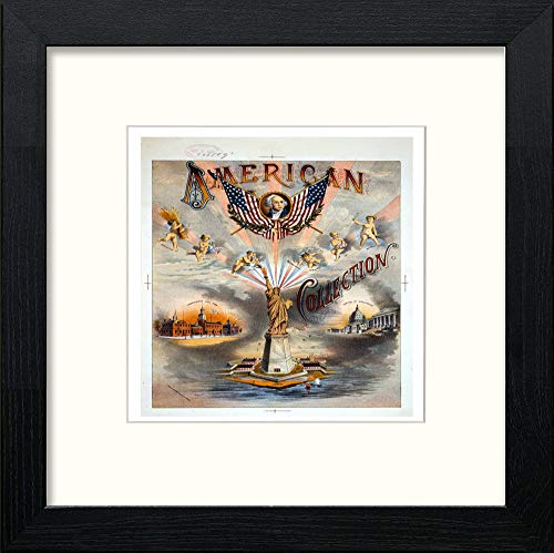Vintage Poster American Collection in Black Wood frame, premium wall art print