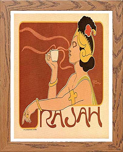 Vintage Poster Rajaha in Wood frame, premium wall art print