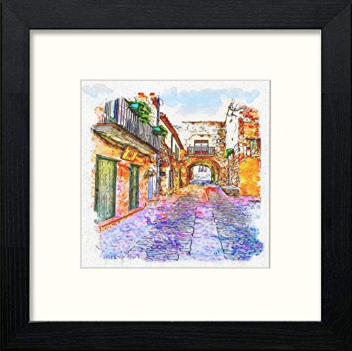Dordogne in Black Wood frame, premium wall art print