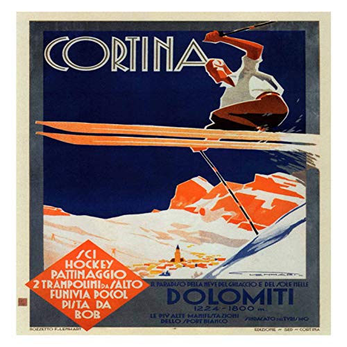 L Lumartos Vintage Poster Cortina Dolomiti
