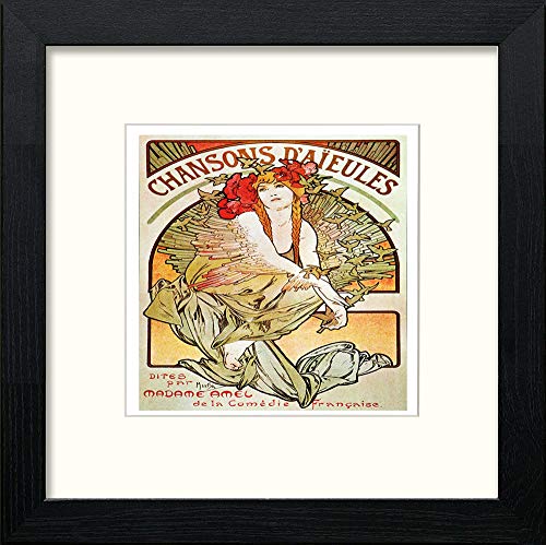 Vintage Poster Alphonse Mucha (99) in Black Wood frame, premium wall art print