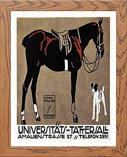 Vintage Poster Universitts Tattersall in Wood frame, premium wall art print