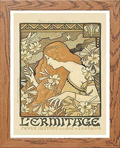 Vintage Poster Maf227 L'ermitage Paul Berthon in Wood frame, premium wall art print