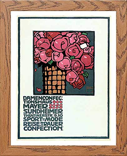 Vintage Poster Mayer Sundheimer Ladies Confections in Wood frame, premium wall art print