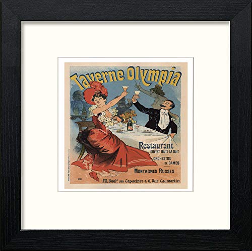Vintage Poster Jules Cheret in Black Wood frame, premium wall art print