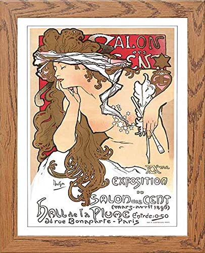 Vintage Poster Salon Des Cent Xreme Exposition in Wood frame, premium wall art print