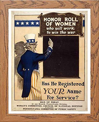 Vintage Poster Honorwomen in Wood frame, premium wall art print