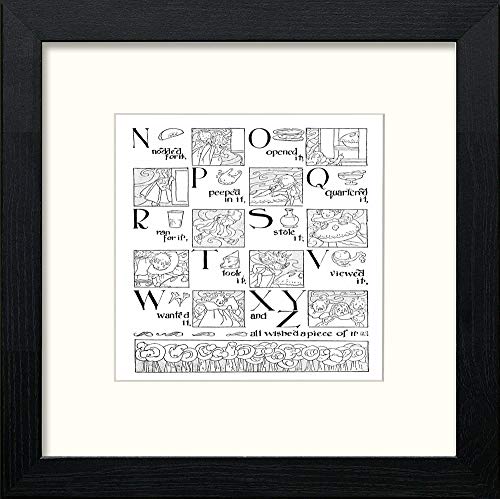 Vintage Poster Big Book Of Nursery Rhymes (26) in Black Wood frame, premium wall art print