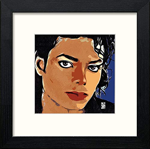 Michael Jackson in Black Wood frame, premium wall art print