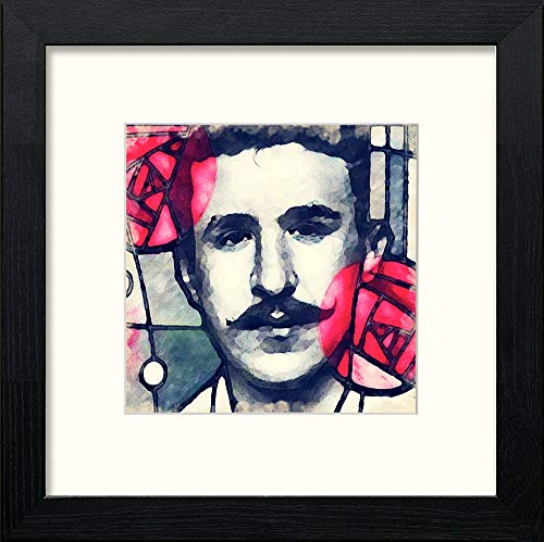 Rennie Mackintosh Portrait in Black Wood frame, premium wall art print
