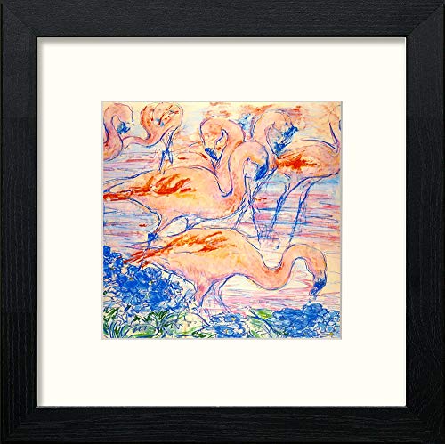 Vintage The Flamingoes Poster in Black Wood frame, premium wall art print