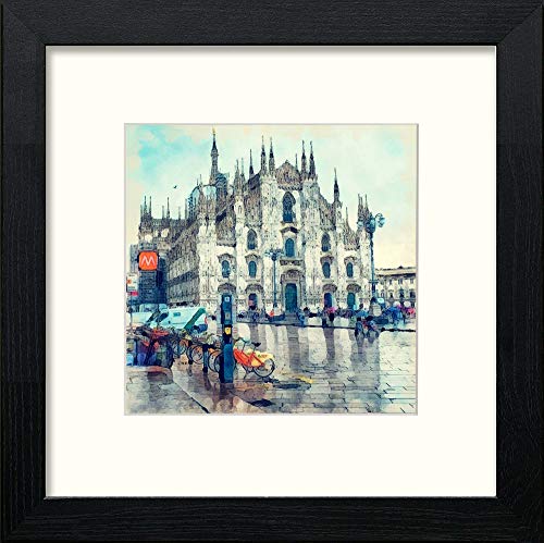 Milan in Black Wood frame, premium wall art print