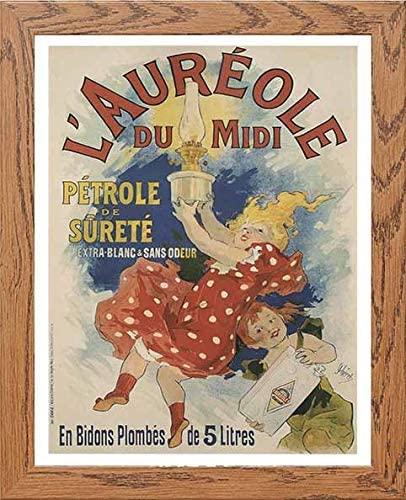 Vintage Poster Maf233 L'aureole Du Midi Jules Cheret in Wood frame, premium wall art print