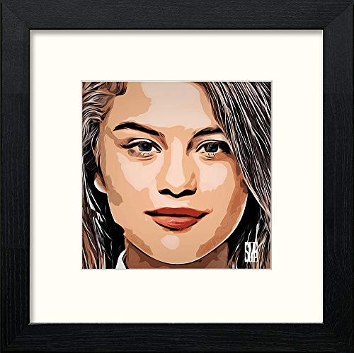 Selena Gomez in Black Wood frame, premium wall art print