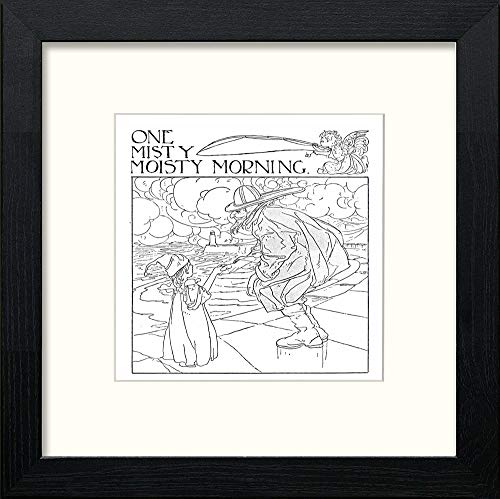 Vintage Poster Big Book Of Nursery Rhymes (60) in Black Wood frame, premium wall art print