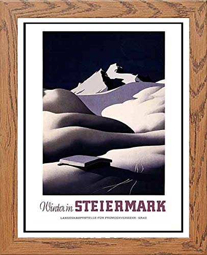 Vintage Poster Steirmark in Wood frame, premium wall art print