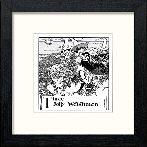 Vintage Poster Big Book Of Nursery Rhymes in Black Wood frame, premium wall art print