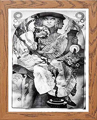 Vintage Poster Alphonse Mucha Poster For The Slav Epic 1928 in Wood frame, premium wall art print