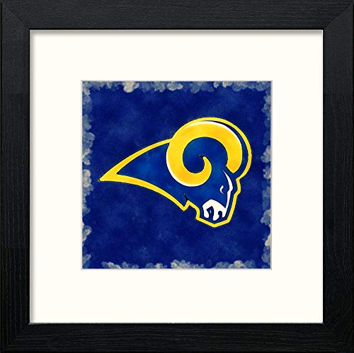 NFL Rams Badge in Black Wood frame, premium wall art print