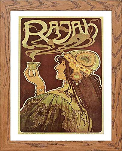Vintage Poster Rajahb in Wood frame, premium wall art print