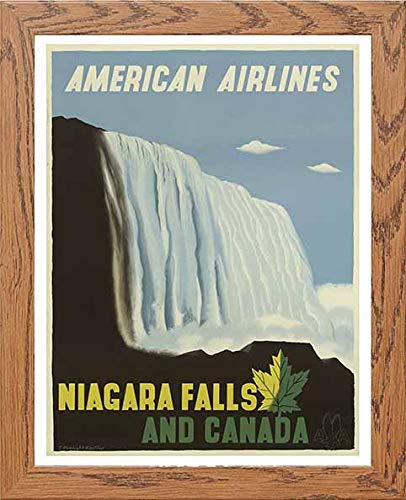 Vintage Poster American Airlines in Wood frame, premium wall art print