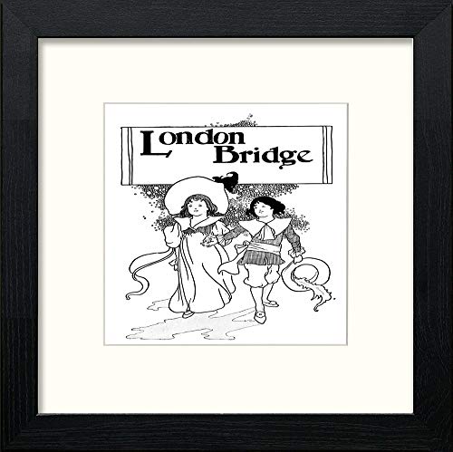 Vintage Poster Big Book Of Nursery Rhymes (67) in Black Wood frame, premium wall art print