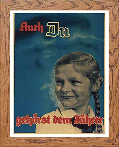Vintage Poster Fuhrer in Wood frame, premium wall art print
